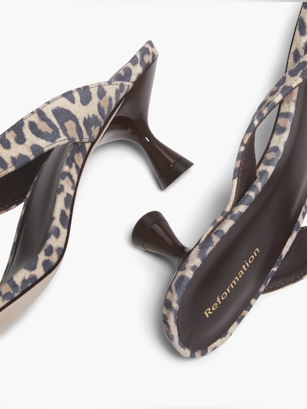 Reformation Sophie  Leopard-Print Suede Sandals 7.5 Brand New - Picture 13 of 14